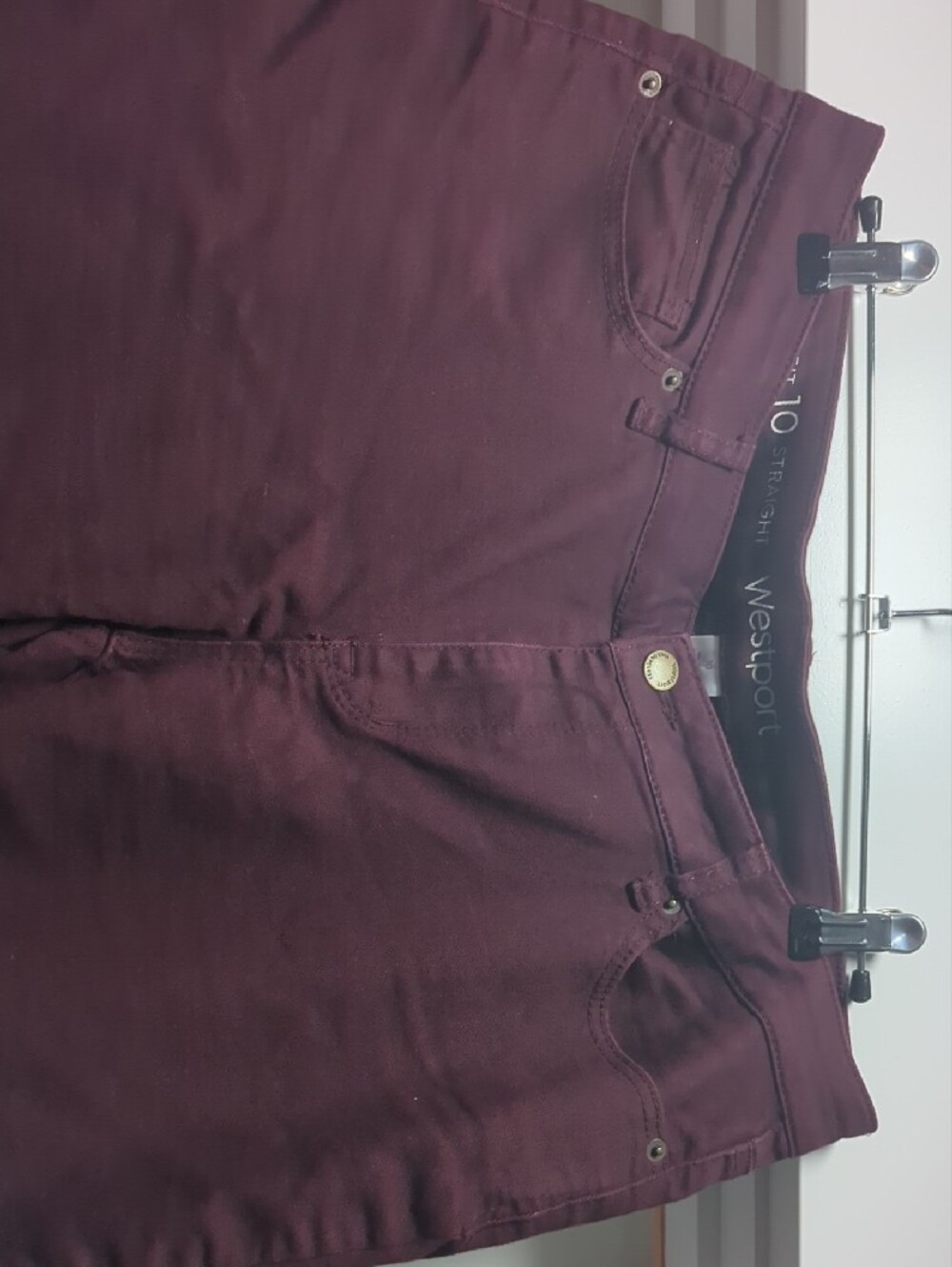 Westport Skinny Jeans in Burgundy - Picture 3 of 7